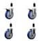 Service Caster 5'' Blue Poly Swivel 1-3/8'' Expanding Stem Caster Set 2 Total Lock Brakes, 4PK SCC-EXTTL20S514-PPUB-BLUE-2-S-2-138 - alternate 1